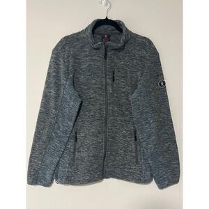 Little Donkey Andy Women's Heather Grey/Blue Full Zip Fleece Jacket Size Large